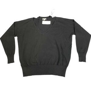 Jamison Sweater Womens Medium Black Long Sleeve Olivia Cut Out V Neck Pullover
